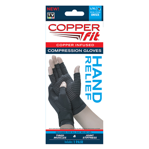 Copper Fit Muscle And Joint Support Compression Gloves - Large/Extra Large