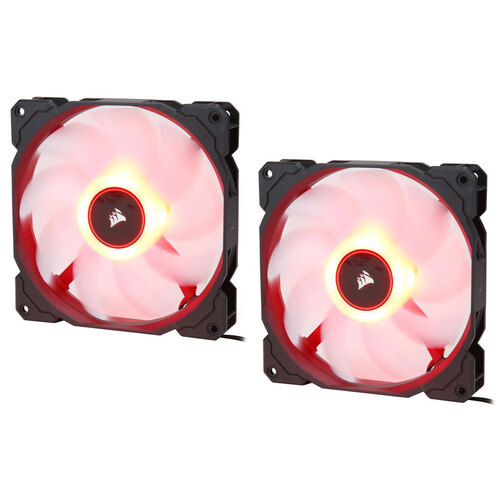 2PK Corsair Air Flow AF140 140mm Low Noise LED Cooling Fan for PC Case - Red