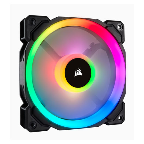 2PK Corsair LL140 140mm 51 CFM RGB Dual Light Loop Cooling Fans f/ PC Case