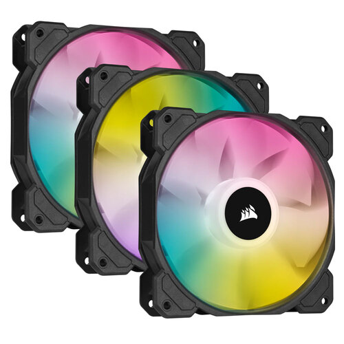 3PK Corsair SP120 RGB LED ELITE 120mm Cooling Fan for Gaming PC Case - Black