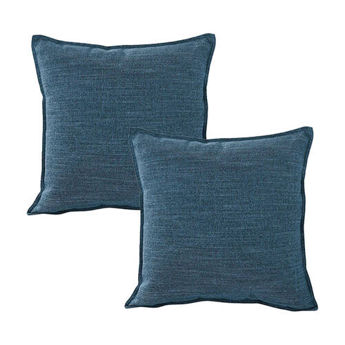 2PK Jason Commercial Square Linen Look Bed Cushion 44x44cm - Marine
