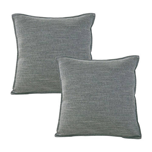 2PK Jason Commercial Square Linen Look Bed Cushion 44x44cm - Pewter