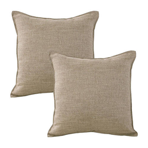 2PK Jason Commercial Square Linen Look Bed Cushion 44x44cm - Sand