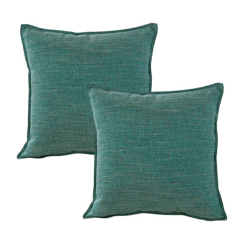 2PK Jason Commercial Square Linen Look Bed Cushion 44x44cm - Teal