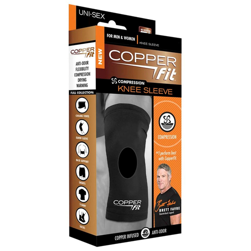 Copper Fit XXL 21.5-23" Unisex Compression Knee Sleeve Black