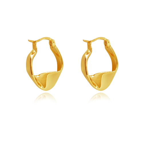Culturesse 22mm Raquel Flow Huggie Earrings - Gold Vermeil