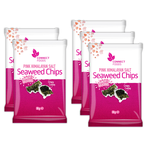 5pc Connect Foods Pink Himalayan Salt Seaweed Chips 30g