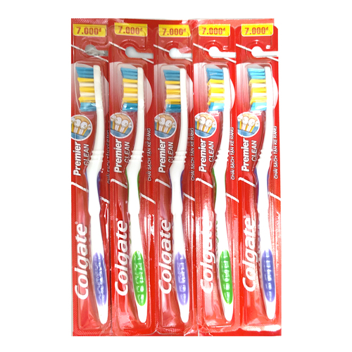 5PK Colgate Premier Clean Toothbrush Value Pack