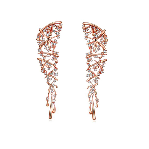 Culturesse Aracelia Glamour Walk 75mm Statement Drop Earrings - Gold