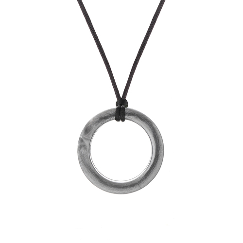 Chewigem Realm Pendant Sensory/Fidget Silicone Chew Ring - Silver 3y+