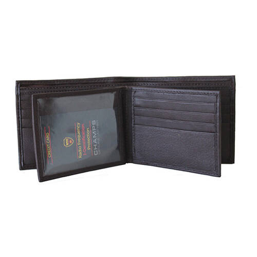 Champs Leather Mens 12cm Cash/RFID Wallet Holder - Brown