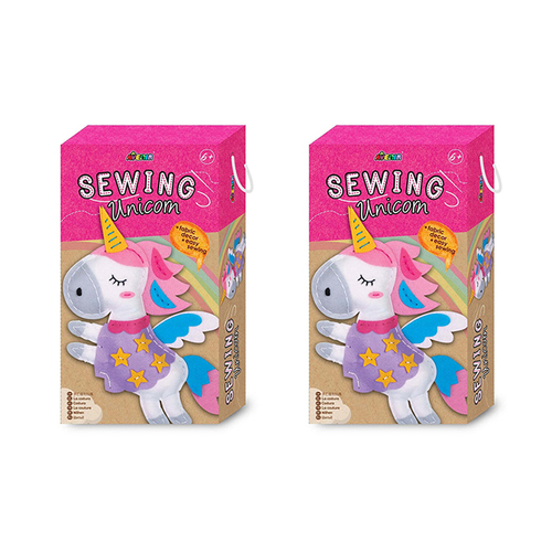 2PK Avenir Sewing Fabric/Yarn Unicorn Creative Art/Craft Kids Toy 6y+