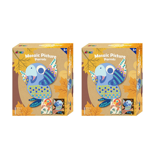 2PK Avenir Mosaic Picture Parrots Creative Art/Craft Kids 3y+