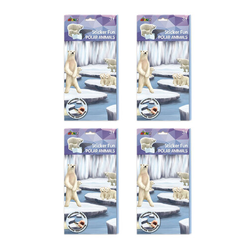 4PK Avenir Sticker Fun Polar Animals Play Scene Kids Toy 3y+