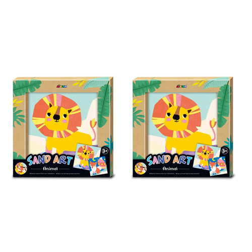 2PK Avenir Sand Art/Craft Animal Frame Display Kids Toy 3y+