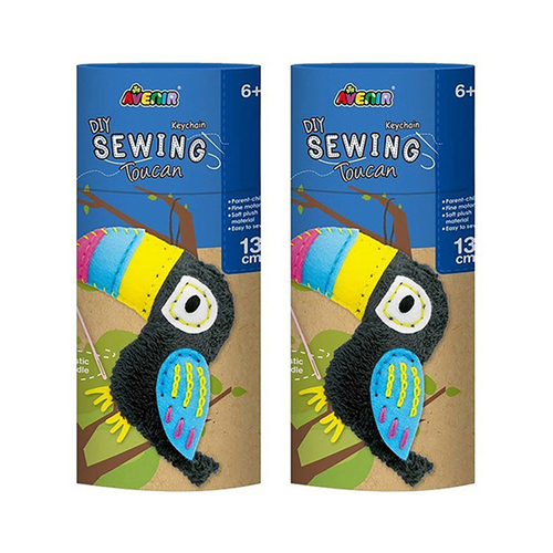 2PK Avenir Sewing Key Chain Toucan Plush Fun Activity 8y+