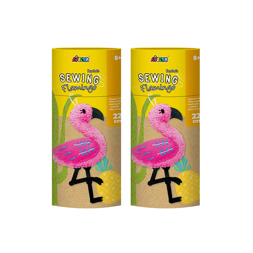 2PK Avenir Sewing Key Chain Flamingo Plush Fun Activity 8y+