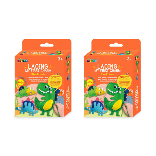 2PK Avenir Lacing My First Charm Dino Friends Kids Activity 3y+