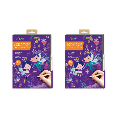 2PK Avenir A5 Scratch Book Elves in the Garden Kids Activity 5y+