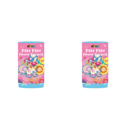 2PK Avenir Pom Pom Flowers Bouquet Art & Craft Toy 9x15.5cm Kids 6y+