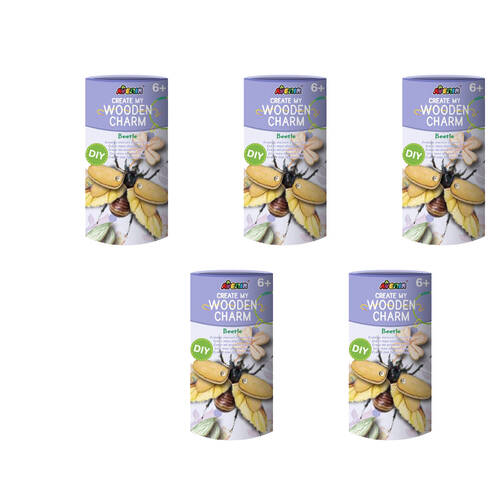 5PK Avenir Create My Wooden Charm Art & Craft Toys 6.5x11.5cm - Beetle 6y+