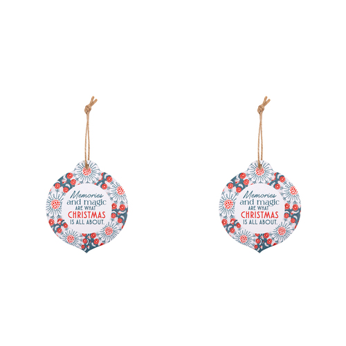 2PK Splosh Christmas Memories Ceramic/Ribbon Keepsake 15.5cm Green