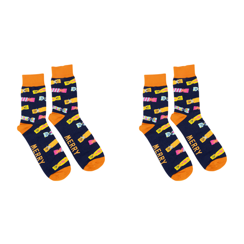 2PK Splosh Christmas Crackers Fashion Printed Crew Socks One Size