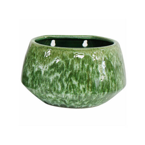 LVD Large Juniper Ceramic Glazed Wall Planter Pot 21.5x18cm Green
