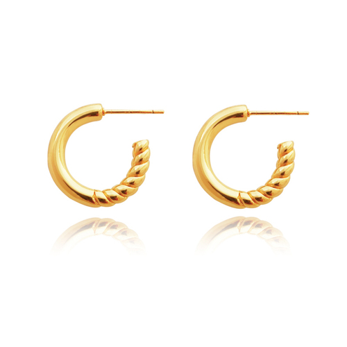 Culturesse 13mm Zora Modern 18k Gold Hoop Earrings
