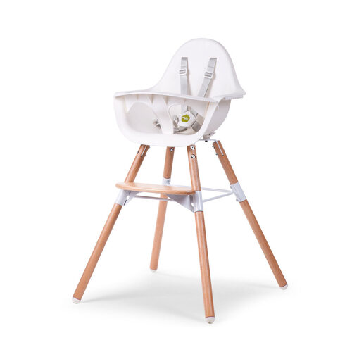 Childhome Evolu 2 Baby High Chair w/ Foot Rest 6m-6y - White