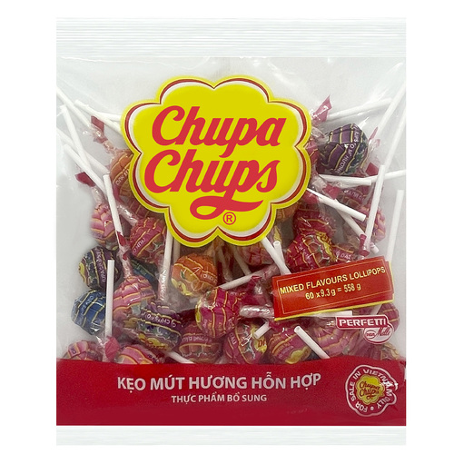 60pc Chupa Chups 9.3g Mixed Flavour Lollipops Candy