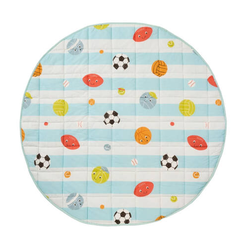 Linen House Kids 200GSM Have A Ball Reversible Play Mat Round Cotton 120cm