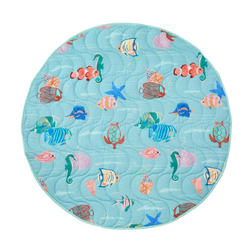 Linen House Kids 200GSM Under The Sea Reversible Play Mat Round Cotton 120cm
