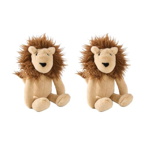 2PK Linen House Kids Lenny Lion Novelty Cushion Soft Plush Toy Teddy