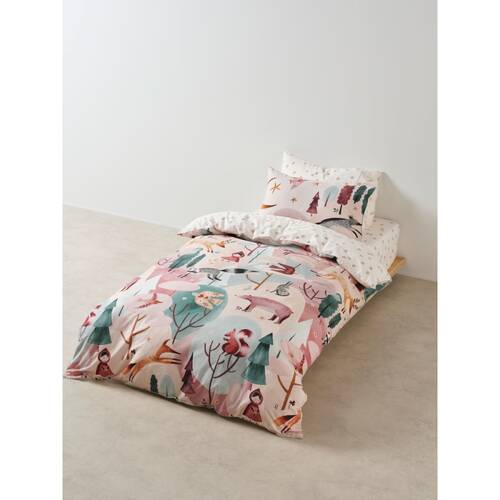 Linen House Kids Folk Woodland Quilt Cover & Pillowcase Set Cotton