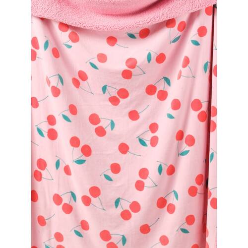 Linen House Kids Cherrylicious Blanket 180x220cm Pink Cherry Sherpa Fleece