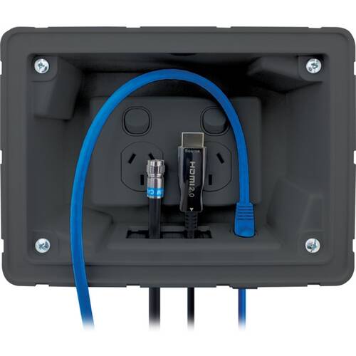 Matchmaster Recessed Wall Point With Cable Management System Black Outlet