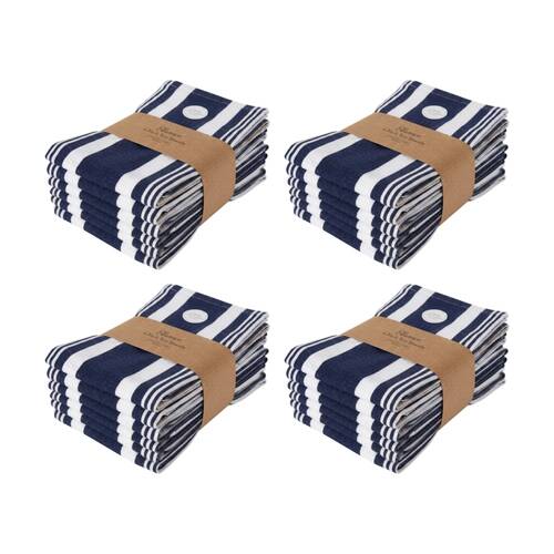 4x6pc CDSI Eleanor Tea Towel Recycled Cotton Kitchen Linen Assorted 50x70cm