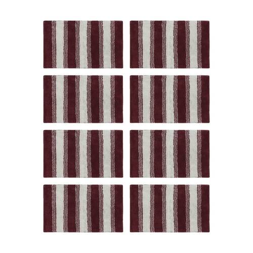 8PK CDSI Lunasoft Tufted Stripe Bathmat Recycled Cotton Dusky Rose 50x80cm