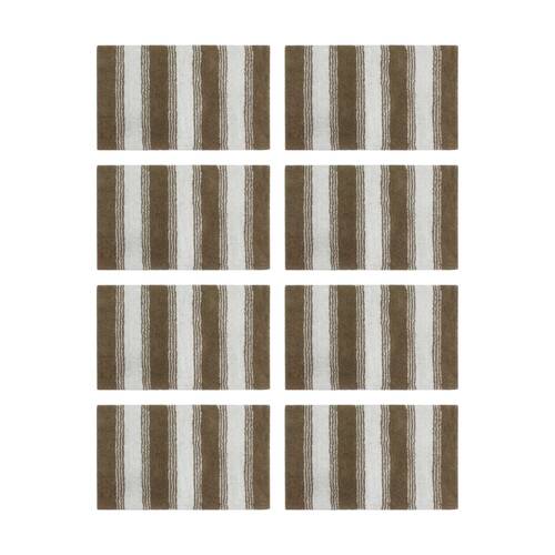 8PK CDSI Lunasoft Tufted Stripe Bathmat Recycled Cotton Sandstone 50x80cm