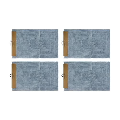 4x2pc CDSI Lunasoft Tufted Bathset Cotton Set Dusty Blue 50x80cm & 50x50cm