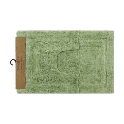 2pc CDSI Lunasoft Tufted Bathset Cotton Set Sage Green 50x80cm & 50x50cm