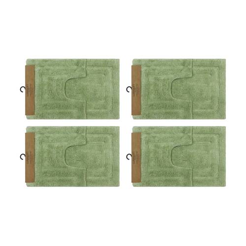 4x2pc CDSI Lunasoft Tufted Bathset Cotton Set Sage Green 50x80cm & 50x50cm