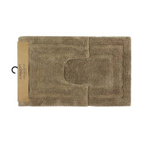 2pc CDSI Lunasoft Tufted Bathset Cotton Set Sandstone 50x80cm & 50x50cm