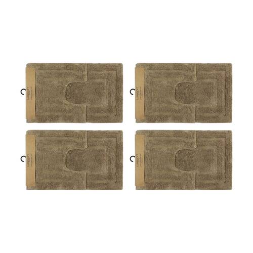 4x2pc CDSI Lunasoft Tufted Bathset Cotton Set Sandstone 50x80cm & 50x50cm