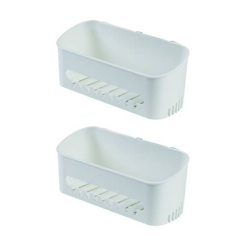 2PK Companion Suction Shelf Bathroom Storage Multiple Hooks Drainage 10kg