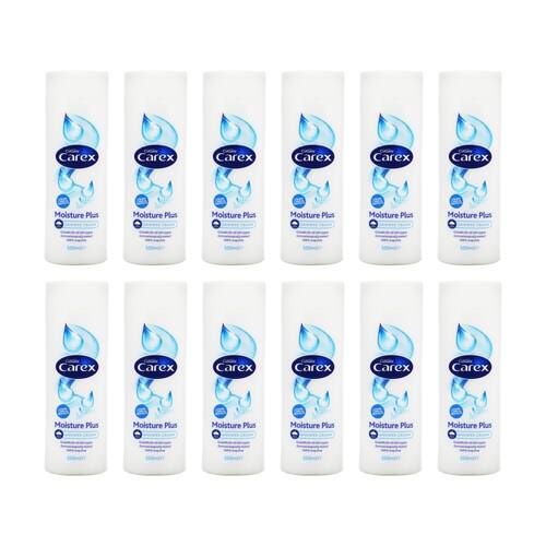 12PK Carex Shower Cream Moisture Plus Body Wash Moisturising Cleansing 500ml