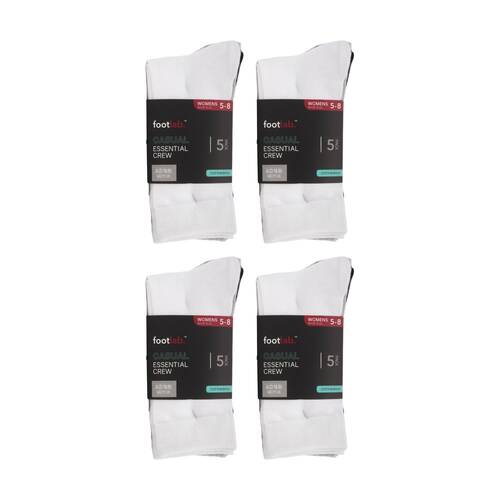 4x 5PK Footlab Women's Socks Casual Essential Crew Shoe Size 5-8