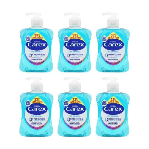 6PK Carex Hand Wash Original Antibacterial 2H Protection Pump Bottle 333ml