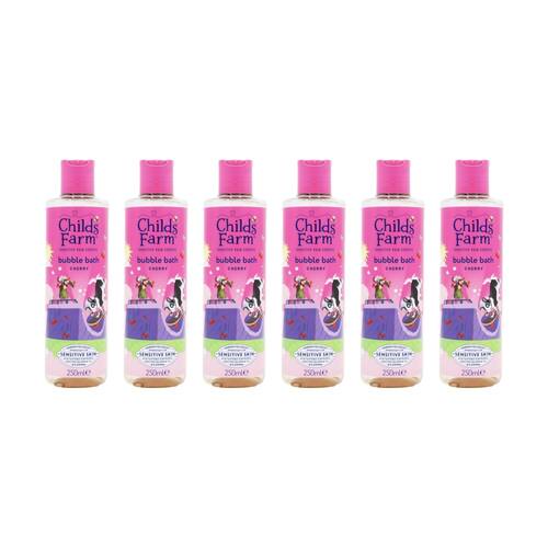 6PK Childs Farm Sensitive Skin Experts Bubble Bath Cherry Scented 250ml